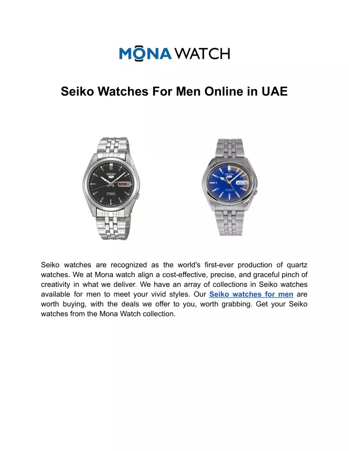 seiko watches for men online in uae