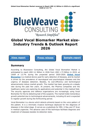 global vocal biomarker market revenues to reach