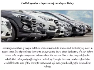 CarHistory.online – Importance of checking car history