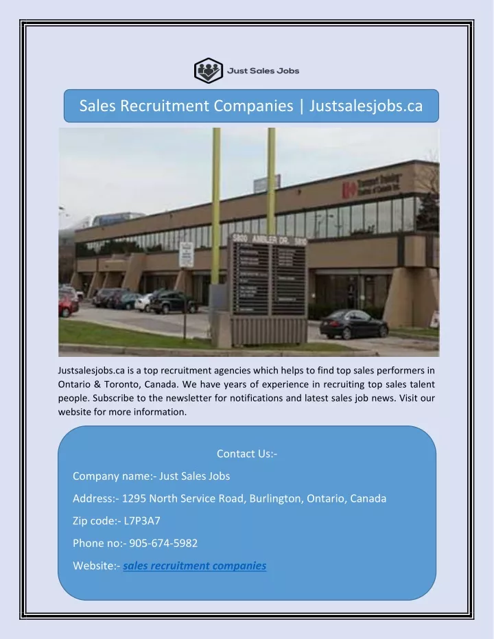 sales recruitment companies justsalesjobs ca