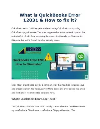 what is quickbooks error 12031 how to fix it