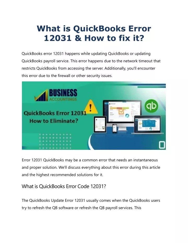 what is quickbooks error 12031 how to fix it