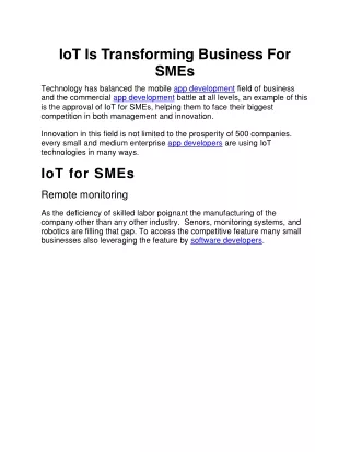 iot is transforming business for smes technology