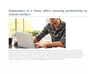 Ergonomics of a home office ensuring productivity in remote workers-converted