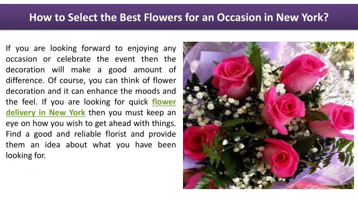 how to select the best flowers for an occasion