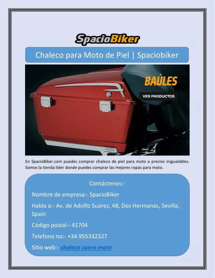 chaleco para moto de piel spaciobiker