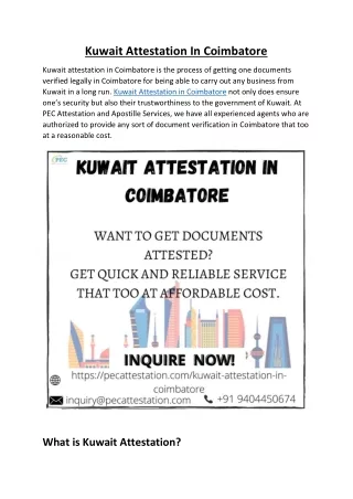 Kuwait-Coimbatore Content PEC