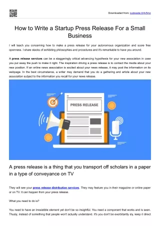 How to Write a Startup Press Release For a Small Business