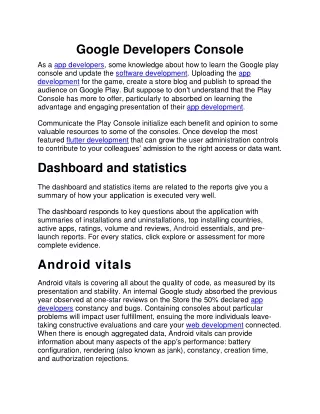 google developers console as a app developers