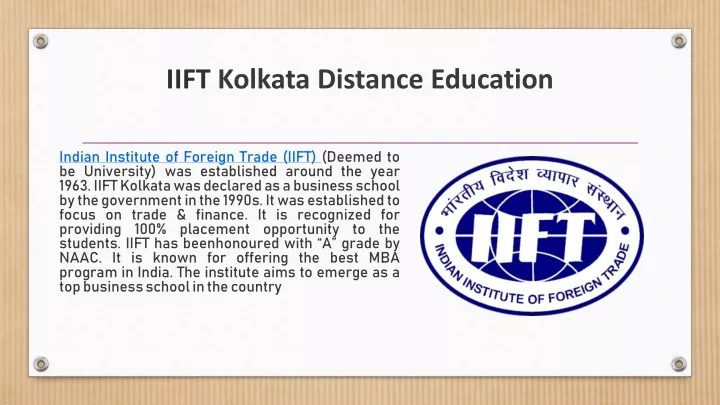 iift kolkata distance education