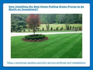 How Installing the Best Home Putting Green