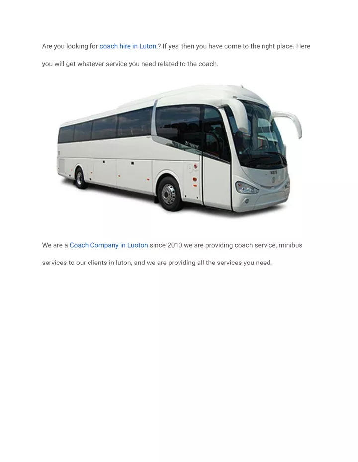 are you looking for coach hire in luton