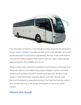 Coach Hire Slough