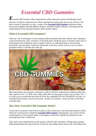 Official - Essential CBD Gummies Trial Free