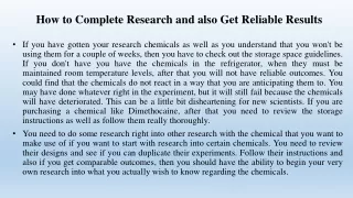 how to complete research and also get reliable results