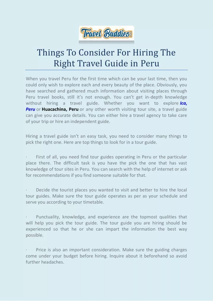 things to consider for hiring the right travel