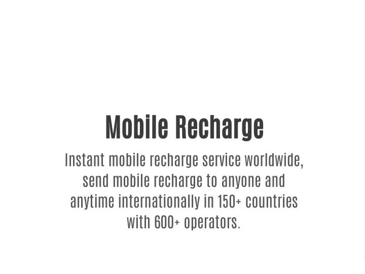 mobile recharge instant mobile recharge service