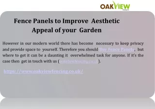 Fence Panels to Improve Aesthetic Appeal of your Garden