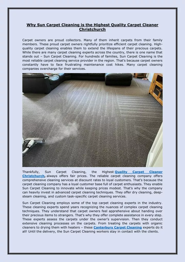 why sun carpet cleaning is the highest quality