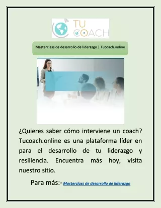 masterclass de desarrollo de liderazgo tucoach