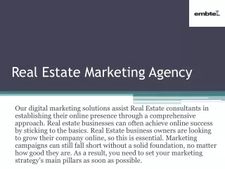 Digital Marketing Services for Real Estate with Exclusive Marketing Services
