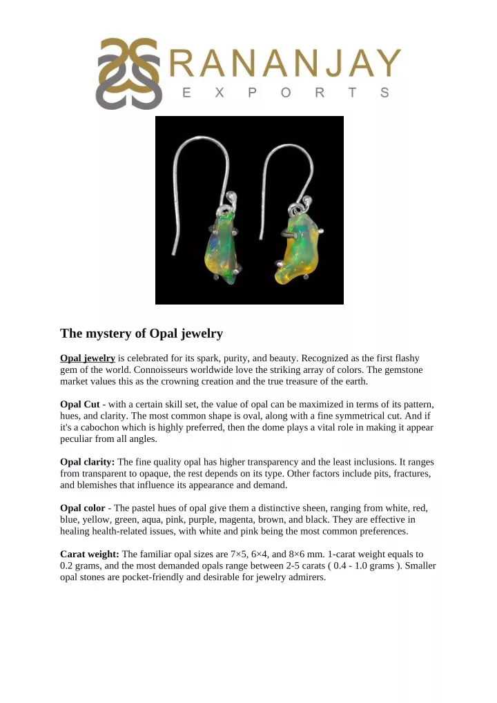 the mystery of opal jewelry