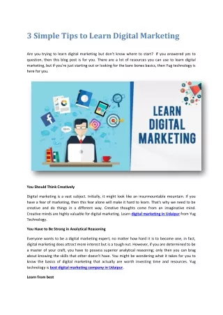 Tips to Learn Digital Marketing