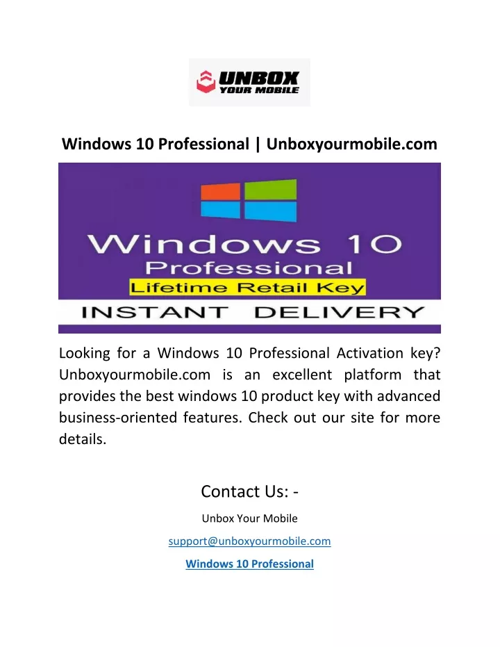 windows 10 professional unboxyourmobile com