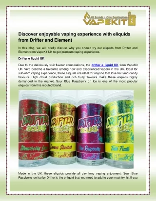 discover enjoyable vaping experience with