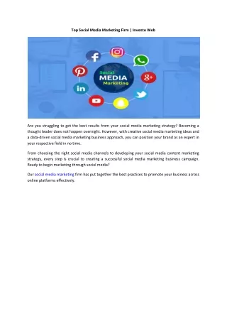 Top Social Media Marketing Firm