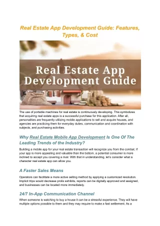 Real Estate App Development Guide: Features, Types, & Cost