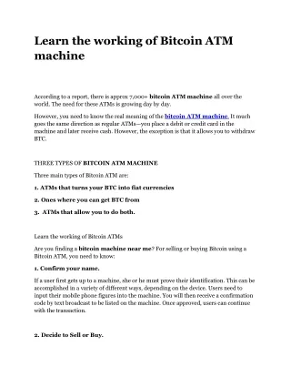 learn the working of bitcoin atm machine