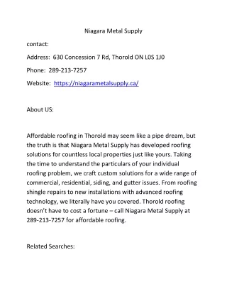 Niagara Metal Supply