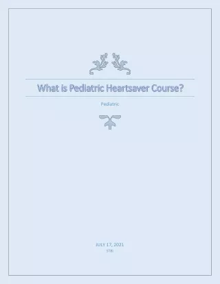 Pediatric Heartsaver Course
