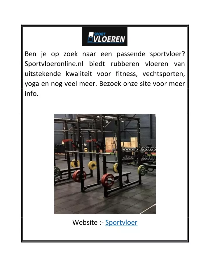 ben je op zoek naar een passende sportvloer