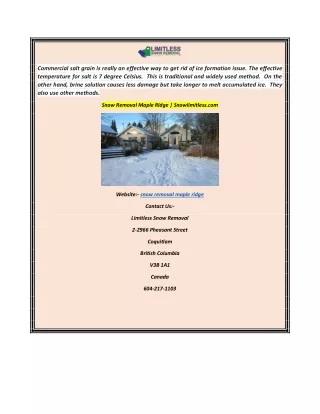 commercial salt grain is really an effective