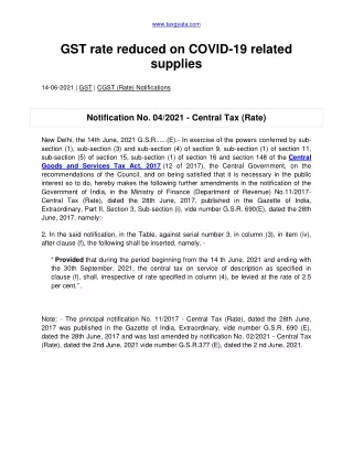 GST rate reduced on COVID-converted