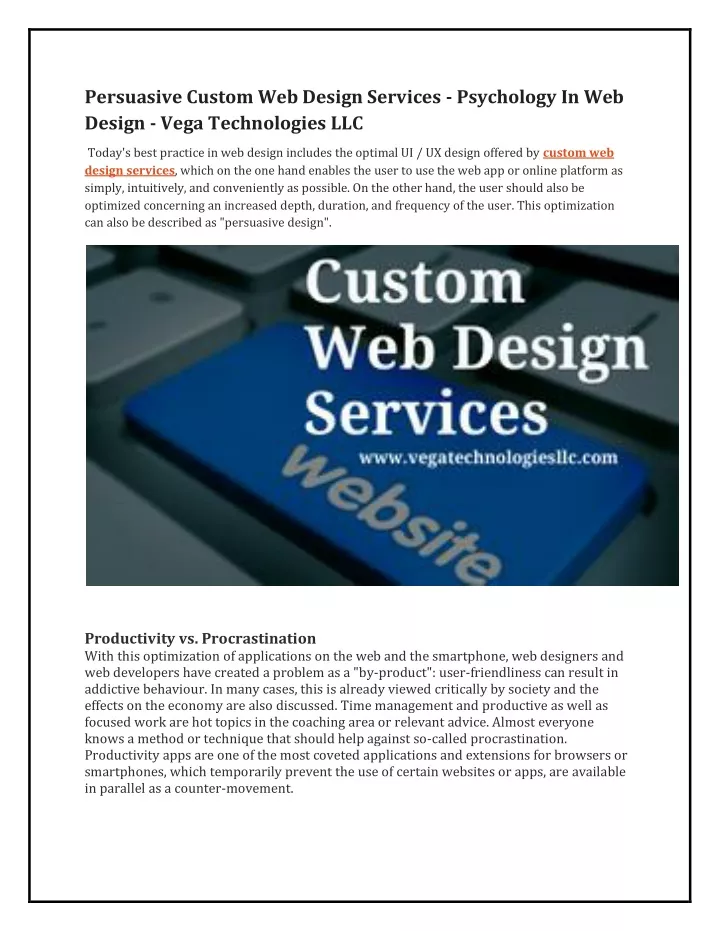 persuasive custom web design services psychology