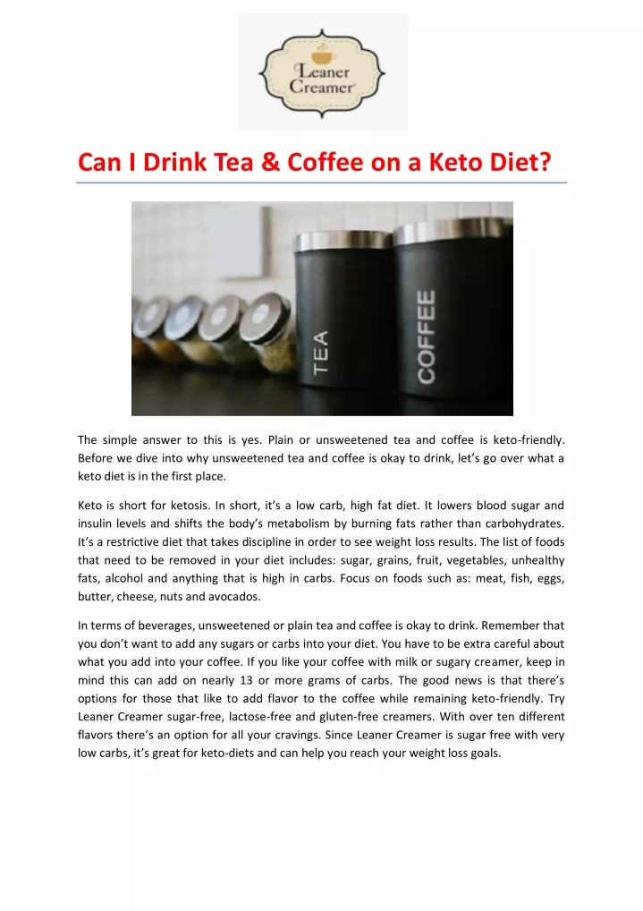 can i drink tea coffee on a keto diet