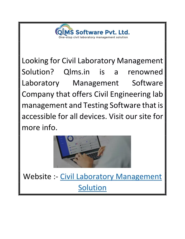 looking for civil laboratory management solution