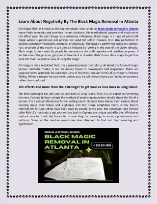 Learn About Negativity By The Black Magic Removal In Atlanta