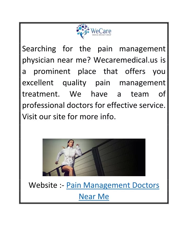 searching for the pain management physician near