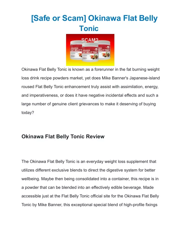 safe or scam okinawa flat belly tonic