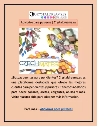 abalorios para pulseras crystaldreams es