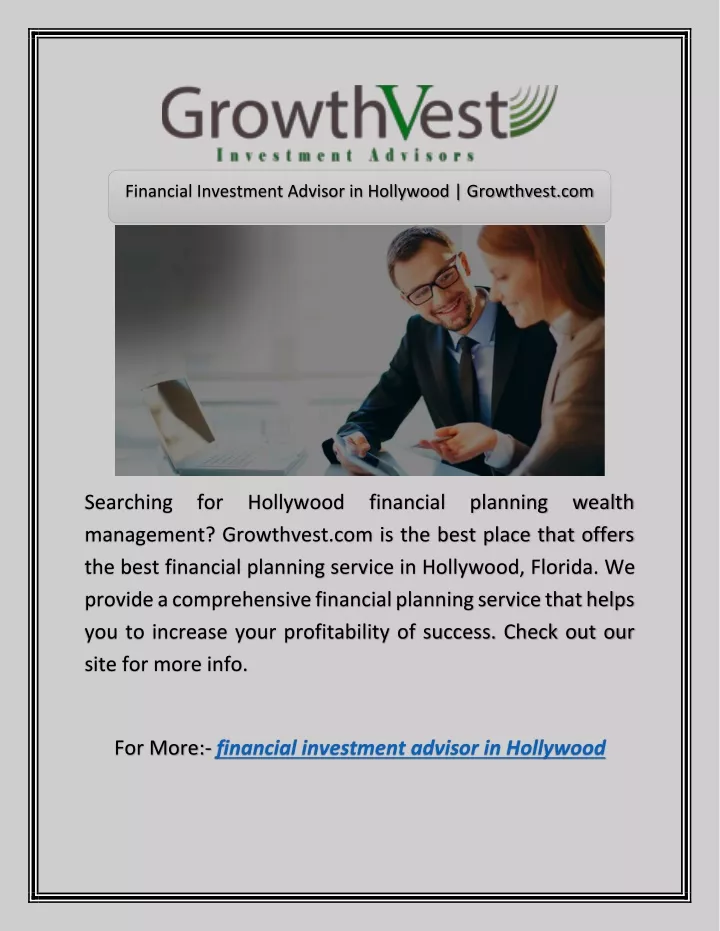 financial investment advisor in hollywood