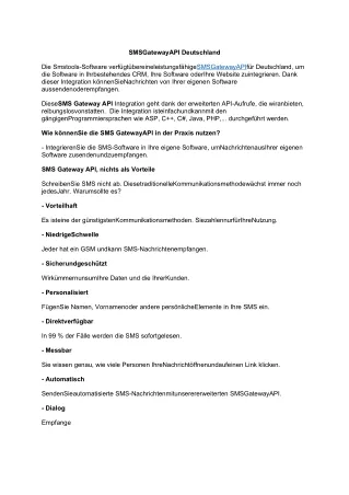 SMS Gateway API Deutschland