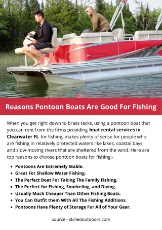 Reasons Pontoon Boats Are Good For Fishing