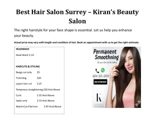 Best Hair Salon Surrey