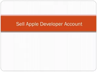 sell apple developer account