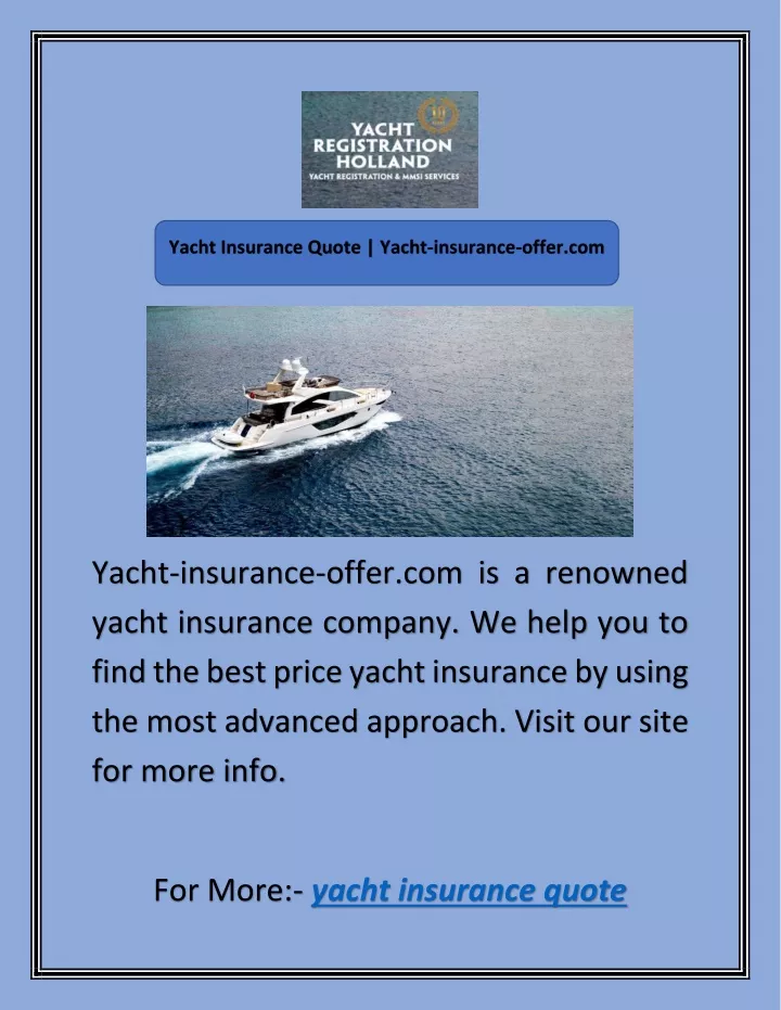 yacht insurance quote
